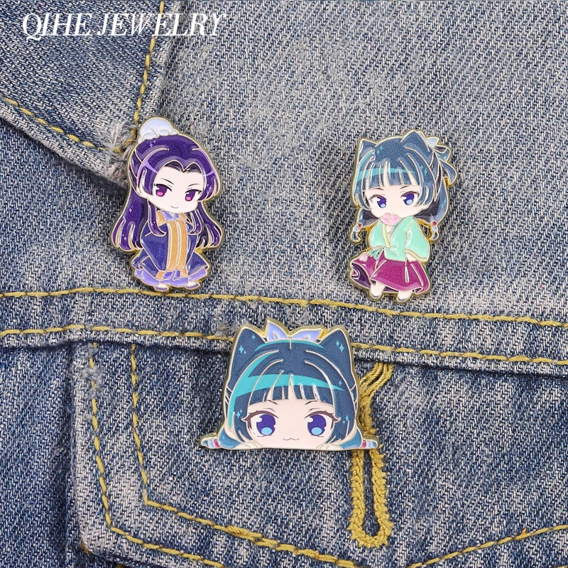 Broches de Esmalte con Personajes de Anime y Manga, Cosplay de Chicas Anime, Gato y Ren Shi, Insignias de Solapa, Joyería, Regalo para Fans