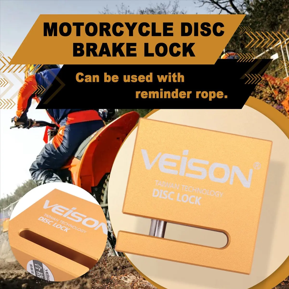 New Arrival Fashion  6Mm Motorbike Disc Brake Lock Security Motorcycle Bike Waterproof Bicycle Stainless Scooter Security Lock—G view 5