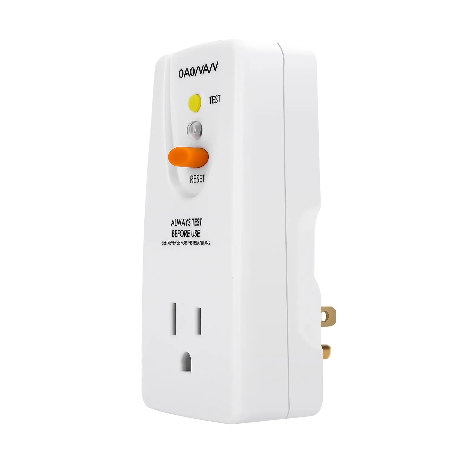 

GFCI Adapter 15 Amp 3 Prong Grounded, Portable Plug-in Ground Fault Circuit Interrupter, 5-Year Warranty