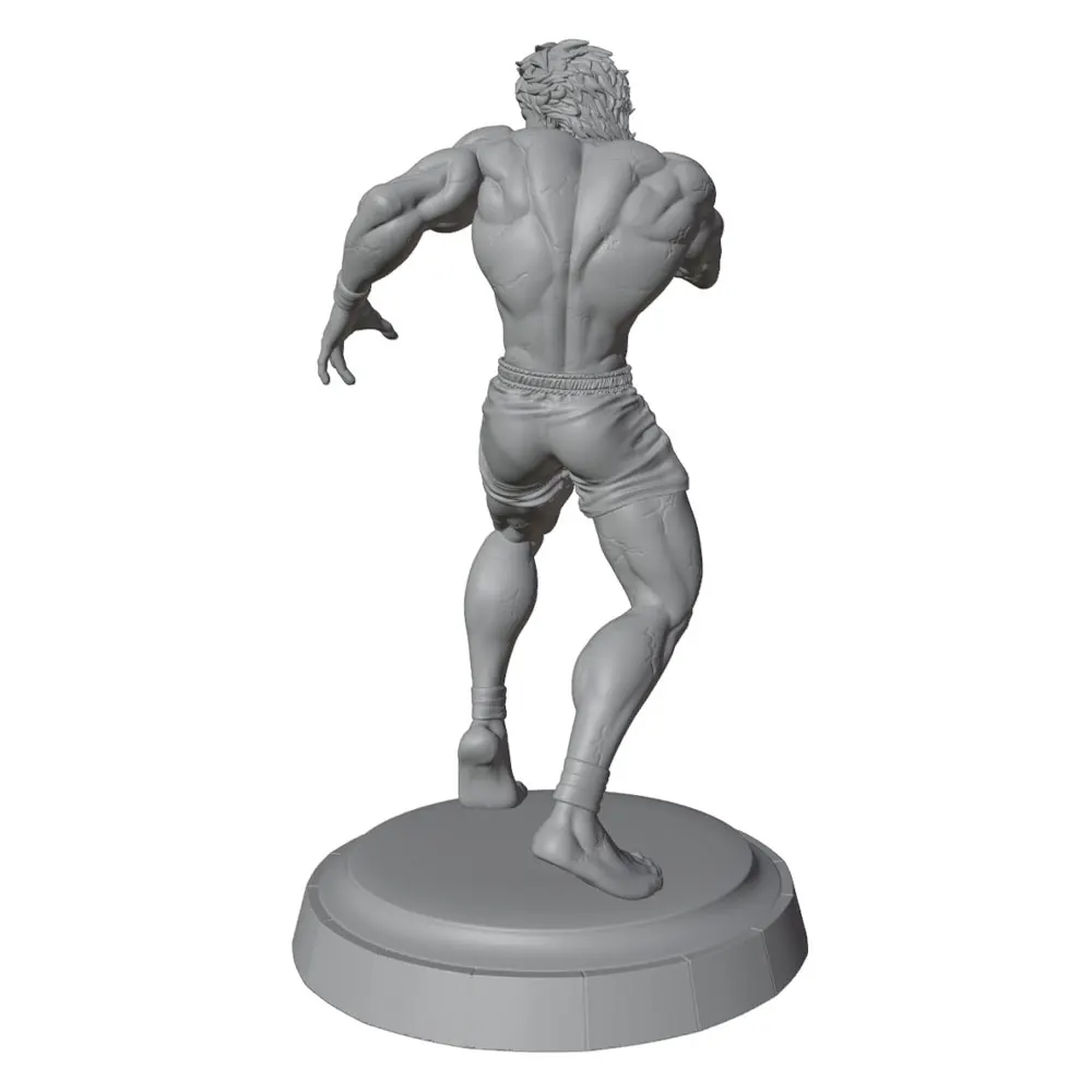 1/24 Desk ornament，Muay Thai fighter training pose resin model kit, GK mini 3D printed grey model doll, not colored