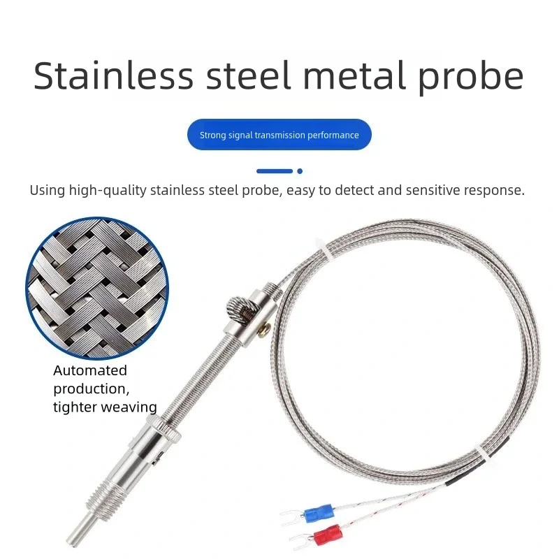 M12 compression spring thermocouple K E type PT100 1/2/3/4/5M Probe temperature sensing Cable temperature sensor/controller