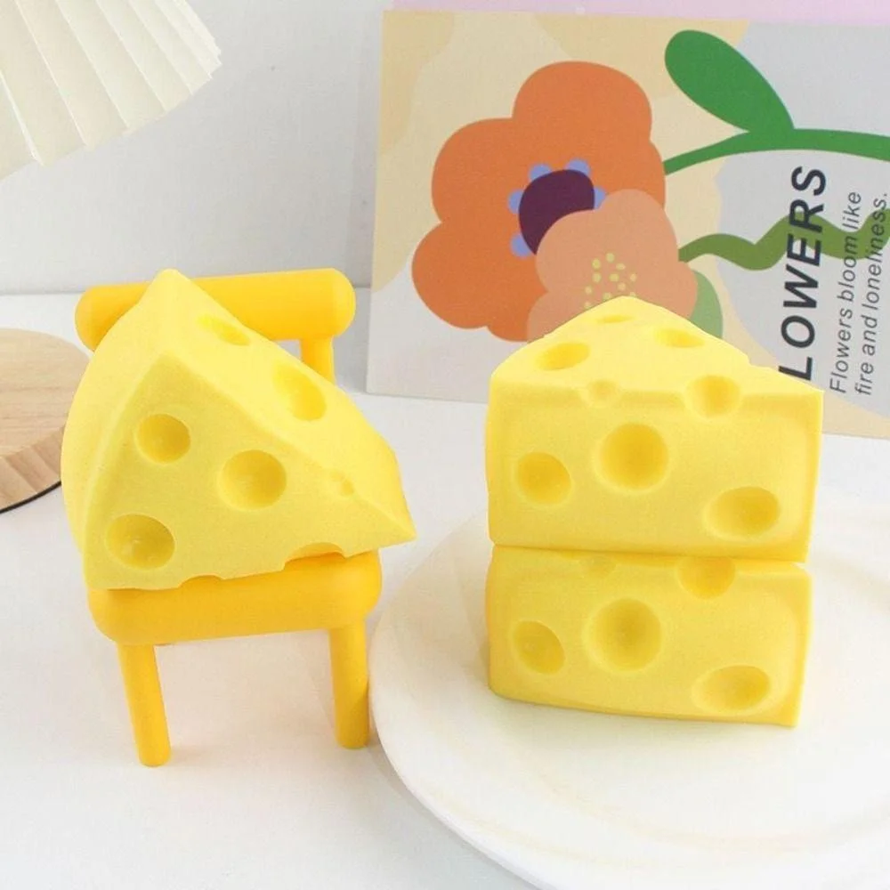 Squeeze Toy Simulation Cheese Squeeze Toys Sticky Soft Decompressing Pinching Cheese Cute Slow Rebound Relief Relax Toys