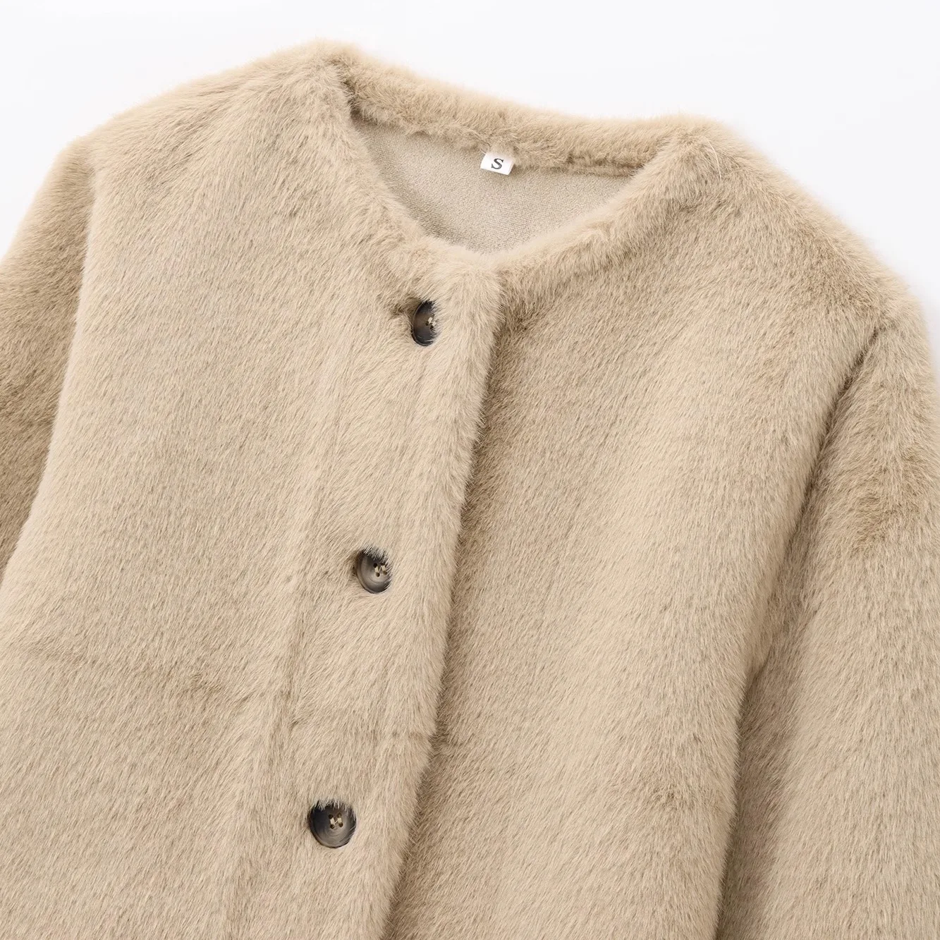 ZAB, осеннее новое женское пальто из синтетического меха с эффектом мои, круглое пальто из полиэфирного волокна, универсальное Sle 638269