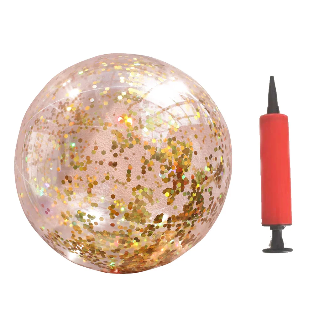 

Round Transparent Glitter Ball in Golden Bright Color Ideal for Outdoor Indoor Beach Parties Catching Throwing Confidence
