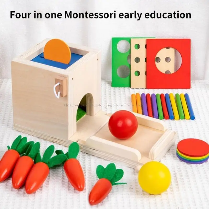 6in1 Coin Box đối tượng đồ chơi bằng gỗ Trẻ hoạt động Đồ chơi Đạo cụ Dạy