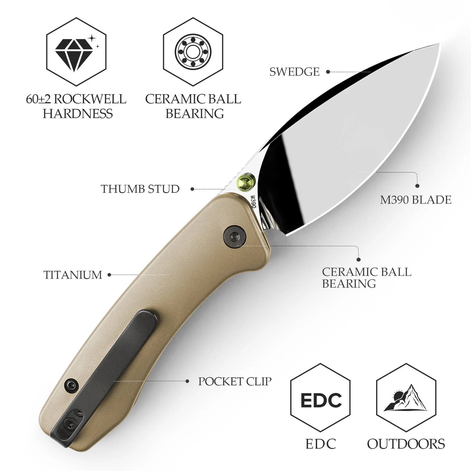 TRIVISA High-End Pocket Folding Knife Koala Ultra for Men EDC Camping Outdoor Hunting Fishing High Hardness Utility Tool Gift
