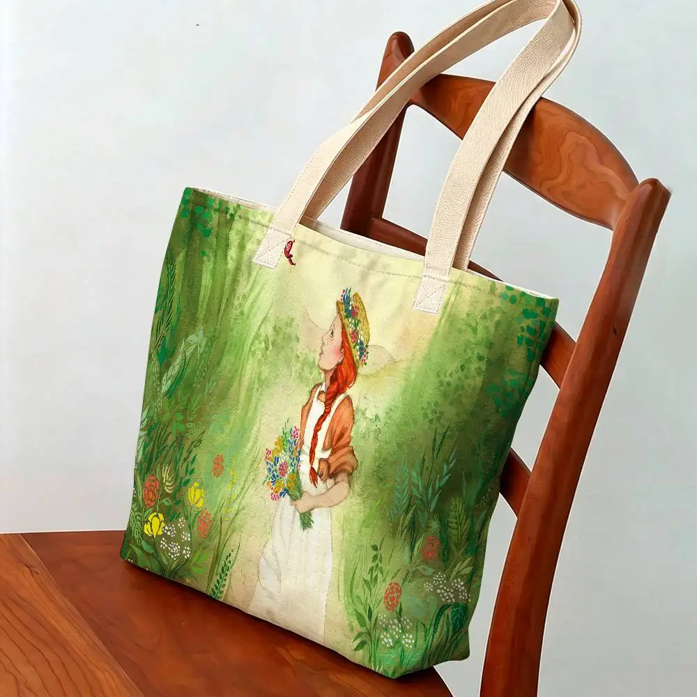 Anne von Green Gables Tragetasche, Studentenhandtasche, Damen-Einkaufstasche, Einkaufs- und Aufbewahrungstasche, Geschenkhandtasche für Mädchen – Detail 6