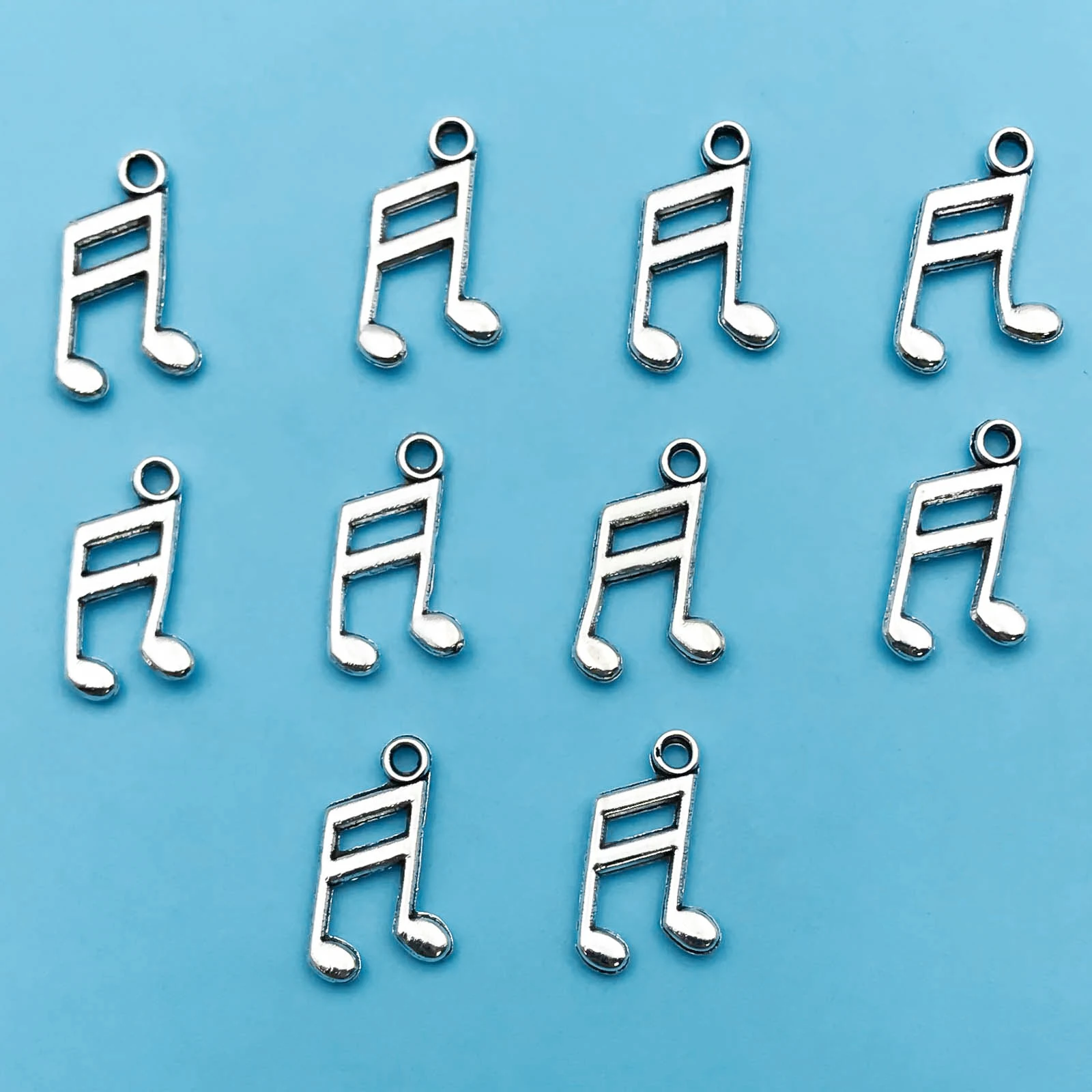 10/20Pcs Antique Silvery Musical Notes Charms For Jewelry Making DIY Bracelets Necklaces Anklets Earrings Jewelry Accessories