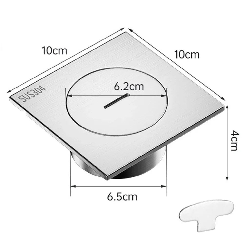 Tamaño de 10x10cm para drenaje eficiente, limpieza de tuberías de drenaje, limpieza de acero inoxidable 304, diseño moderno, Material resistente, fácil de usar
