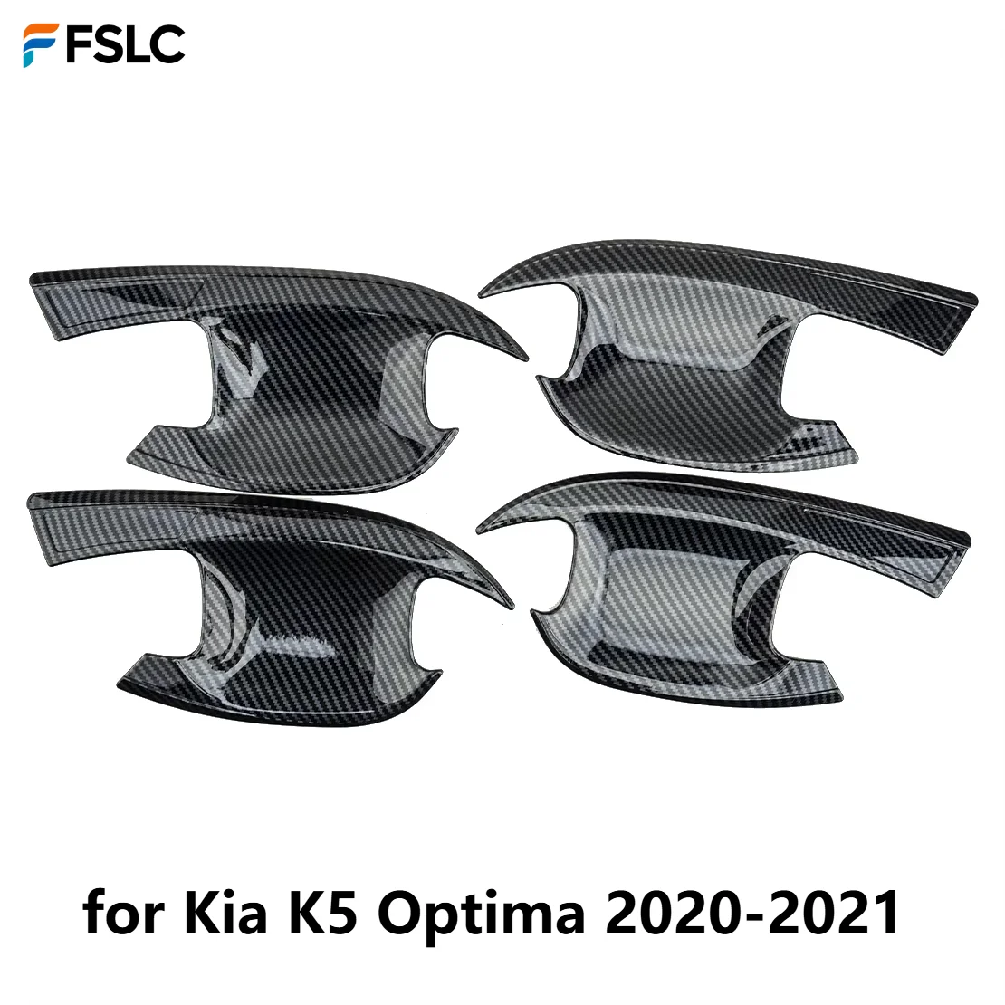 ⭐genuine⭐-upgrade-for-kia-k5-optima-2020-2021-car-door-handle-bowl-cover-trim-4pcs-black-carbon-fiber-style-plastic-accessories