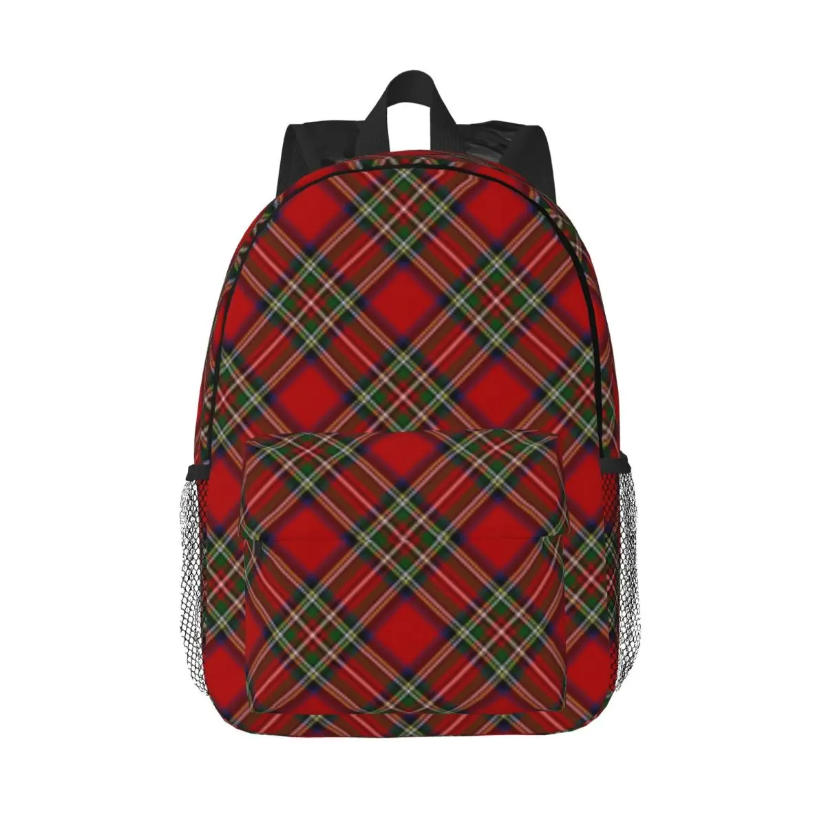 

Royal Stewart Tartan Cross Plaid New Fashionable Pattern School Bag Print Lightweight Backpack 15inch