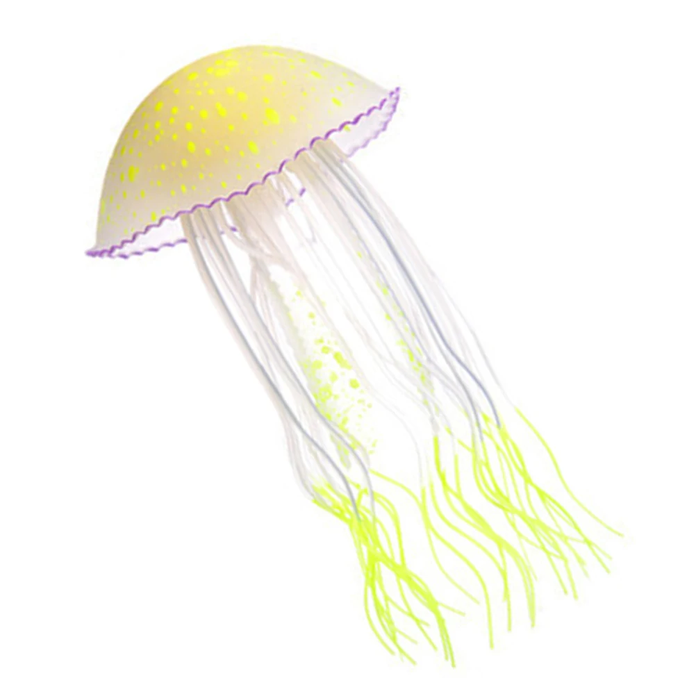 

Silicone Glowing Jellyfish Decoration Mini Model Luminous Aquarium Tank Adornment Fake Lifelike Fish Tank Layout Night Light