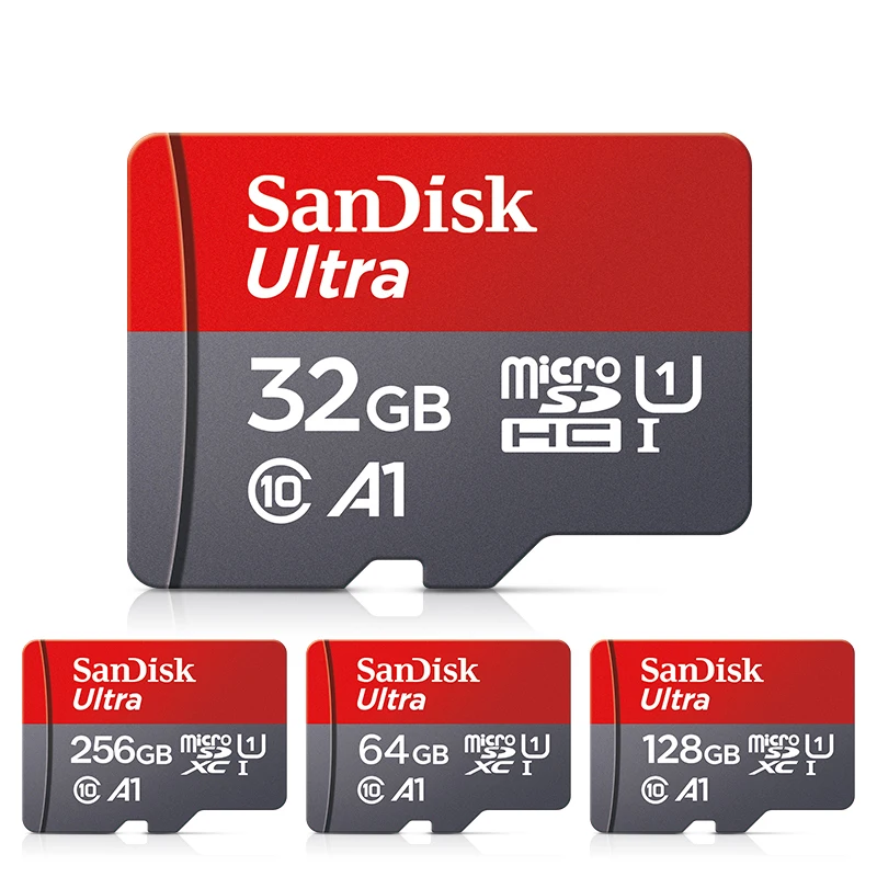 SanDisk Memory Card 32GB Micro SD Card 64GB Flash TF Card 128GB 256GB A1 Ultra Class 10 for Smartphone 4K HD Driving Recorder