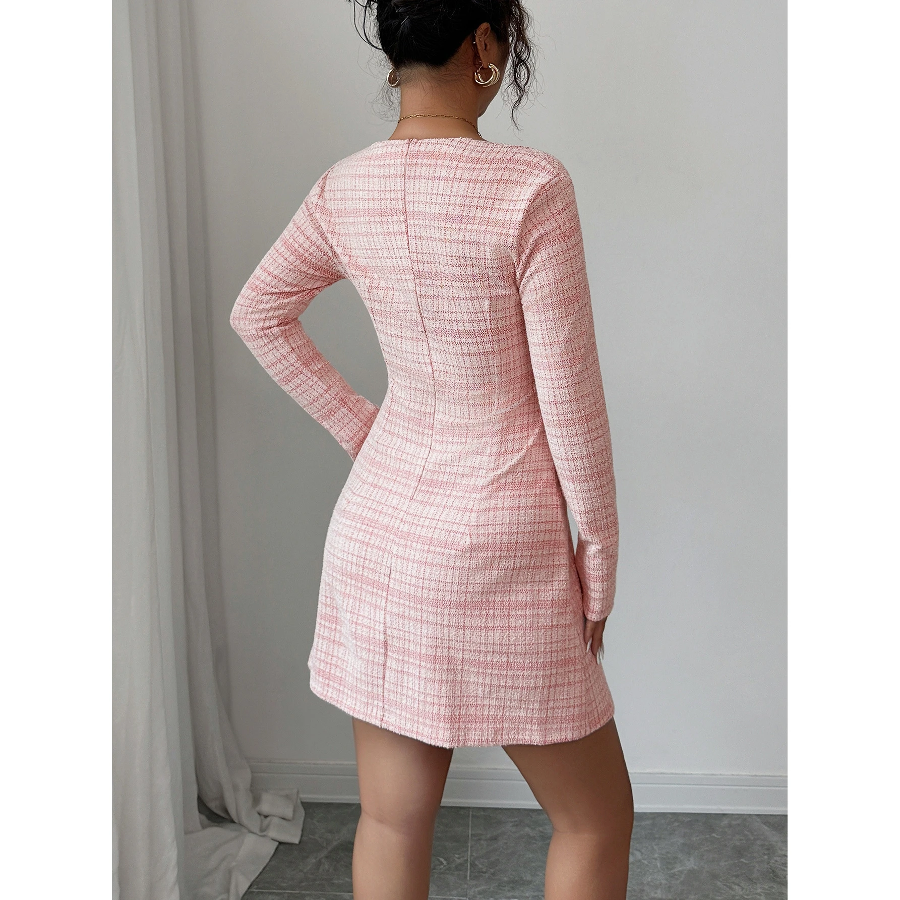 Faionable mat Long Sve Dr Dameskleding Herfst Winter Gebreide stof A-lijn rok Ritssluiting Onafhankelijk...