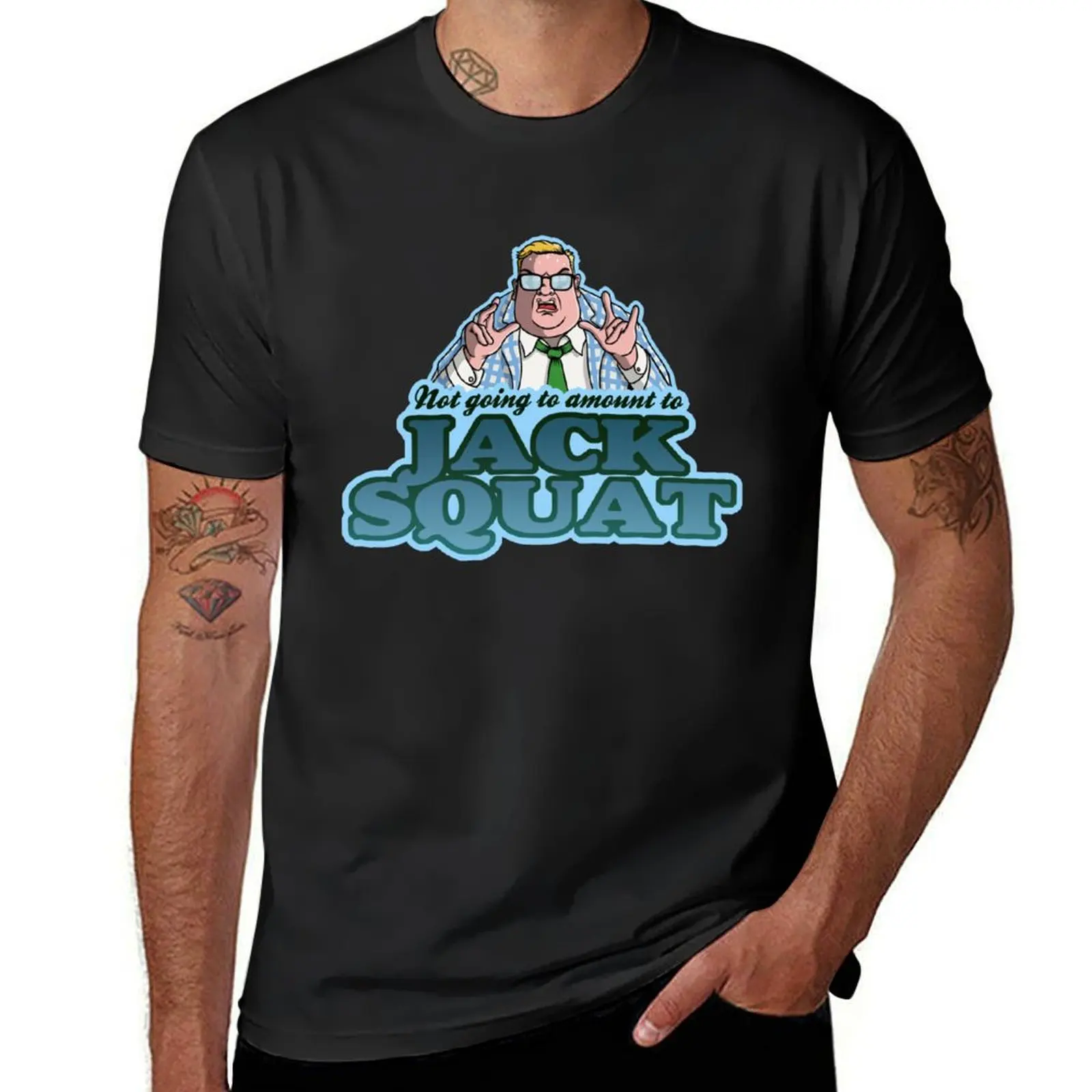 ¡JACK SQUAT! Camiseta en blanco para hombre, camisa de anime vintage de gran tamaño, Blanca