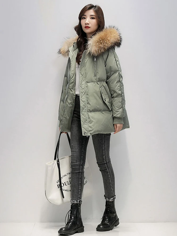 

2023 New Women Down Cotton Coat Winter Jacket Female Loose Large Size Parkas Keep Warm Thick Outwear Fashion Hooded Overcoat