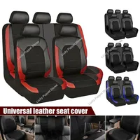 9-pcs/Set Car Seat Cover Universal PU Leather Car Seat Cushion Front Rear Seat Full Protection SeatPad For 5-Seater Cars Trucks