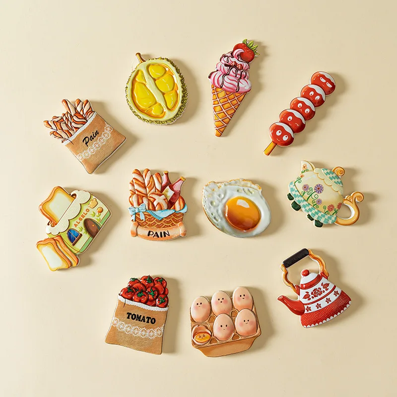 

Delicacies and Afternoon tea Fridge Magnets Creative Fridgerator Door Decorations Mini Cute fridge magnets Refrigerator Magnet