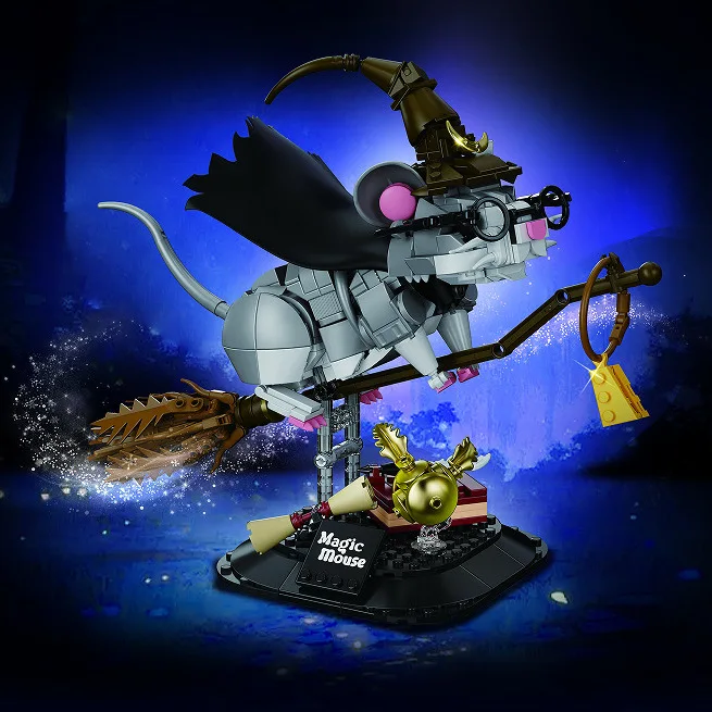 Kits de bloques de construcción pequeños de ratón mágico, diseño pirata ensamblado creativo, loro, Animal, modelo educativo, juguetes de ladrillos, regalo de vacaciones