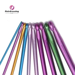 11pcs Multicolour Aluminum TUNISIAN AFGHAN Crochet Hook Knit Needles Sweater Needle with Beaded Knitting Crochet Set 2-8mm