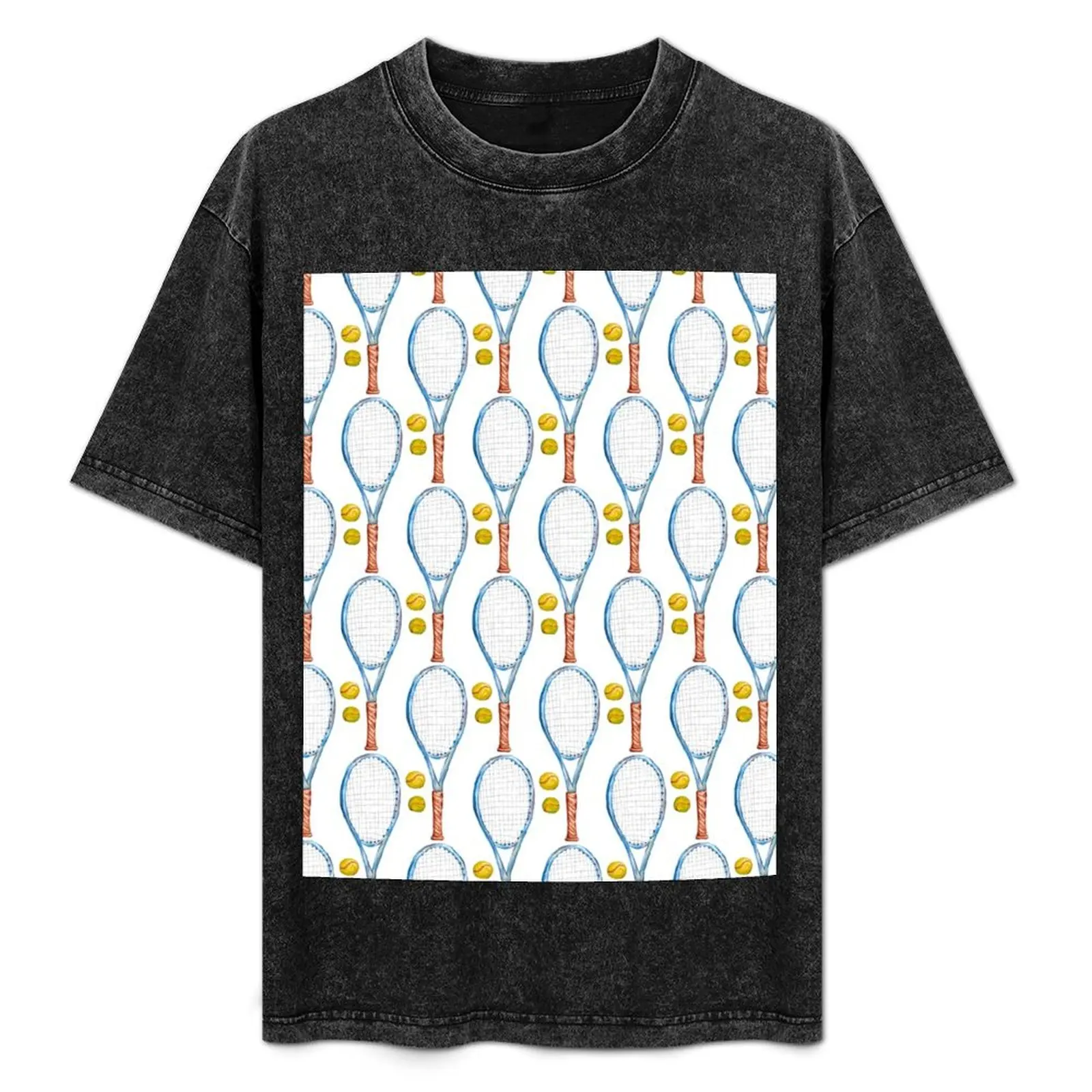 

Tennis racket with tennis balls_2 T-Shirt Casual Loose Fit Summer Tee Shirt