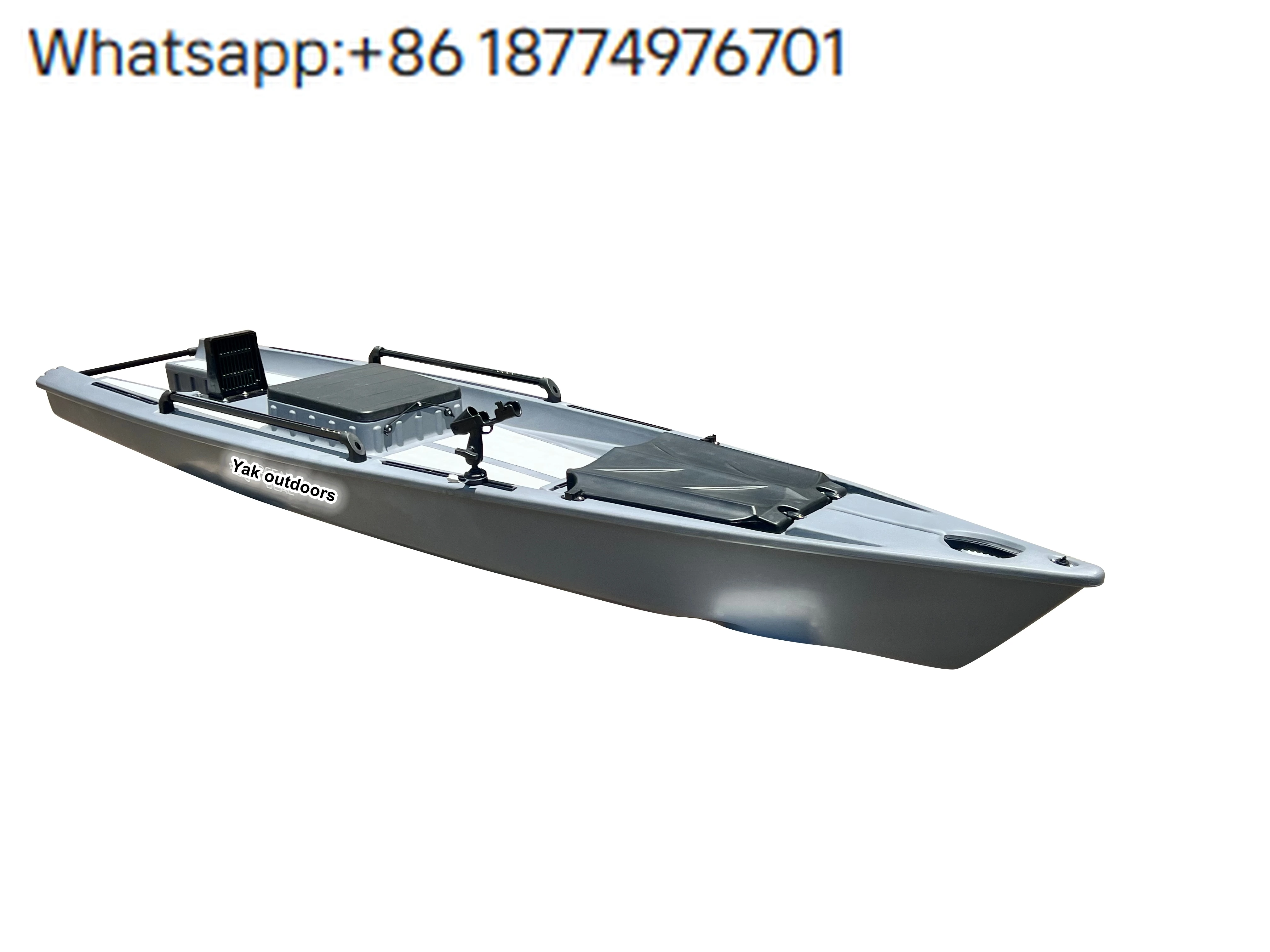13ft Solo Skiff Maneuverability Stable Sea Ka for Water Sports Motorized Big Storage PE Plastic Rowing Boat for Surfing