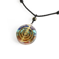 Seven Chakras Orgonite Meditation Reiki Yoga Balance Energy Stone Orgone Amulet 7 Chakra Pendant Necklace Sweater Chain Jewelry