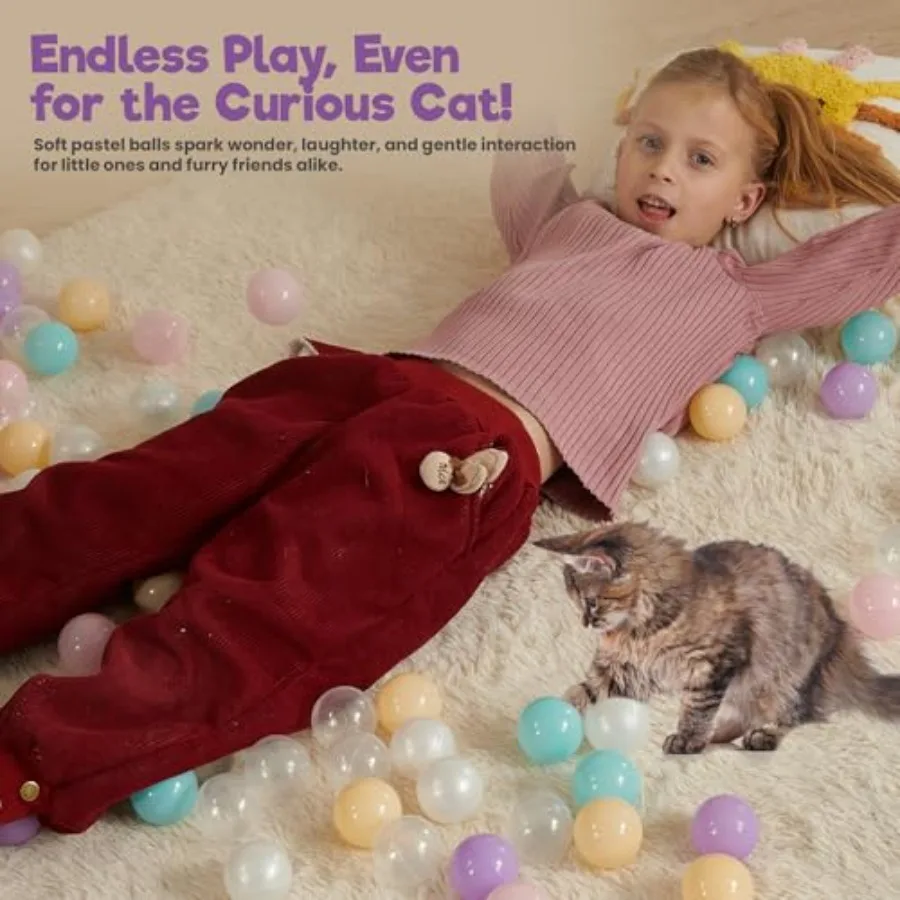 Ball Pit Balls 100 bolas de color perla 5,5 cm bolas de plástico suaves sin BPA para parque infantil de bebé y casa de rebote a prueba de golpes y