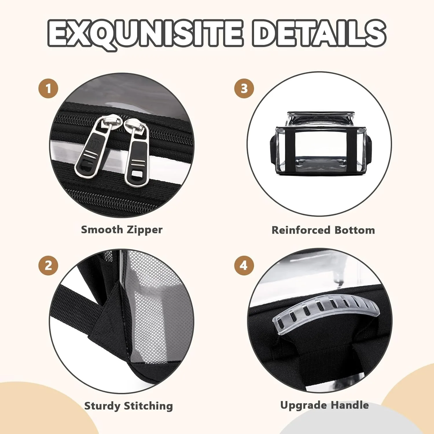 กระเป๋าเป้สะพายหลังใส Heavy Duty TPU ดูผ่านกระเป๋าเป้สะพายหลังโรงเรียนสนามได้รับการอนุมัติตรวจสอบความปลอดภัยอย่างรวดเร็ว See Through Bookbag