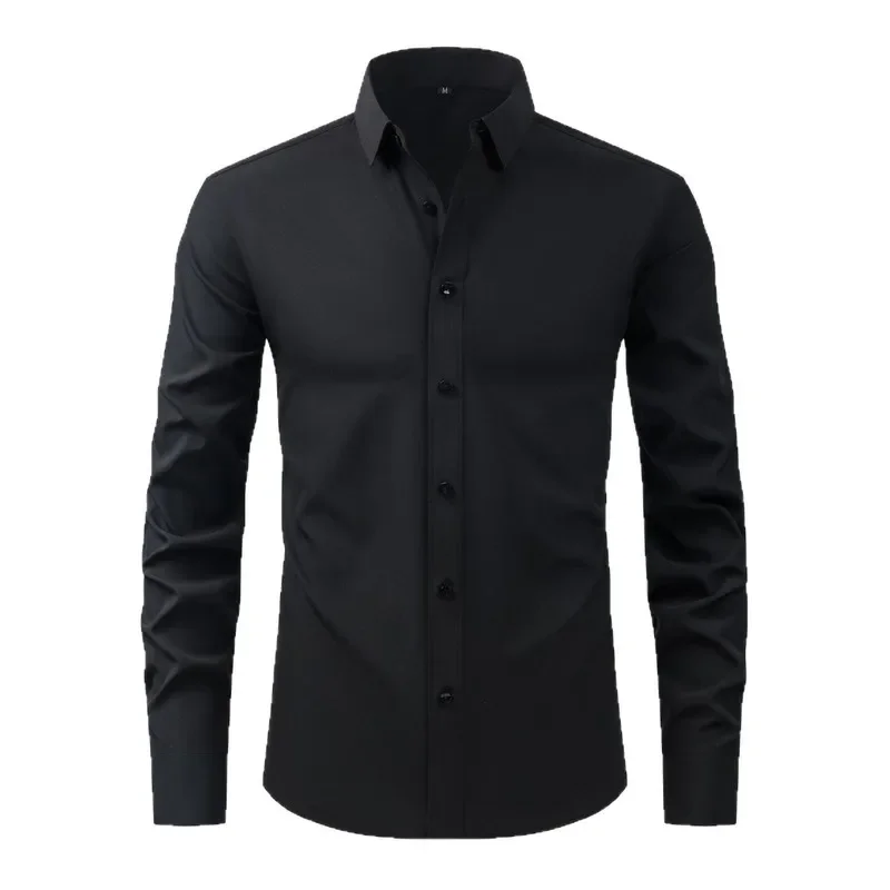 Mens 4 Way Stretch Wrinkle Free Non Iron Slim Fit Dress Shirt Thin Breathable Casual Business Office Formal Long Sleeve Work Wea