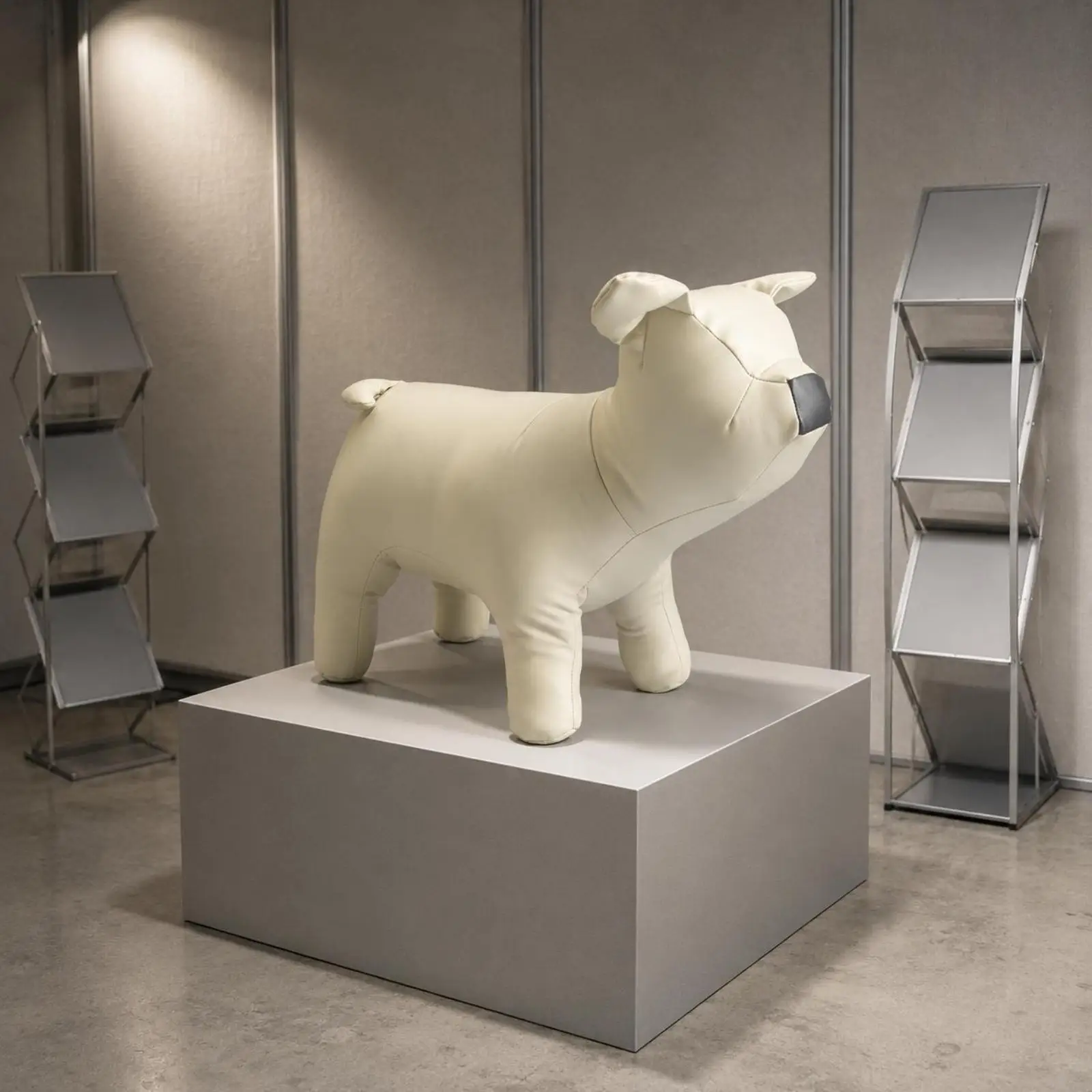 Realistic Puppy Mannequin Dog Display Stand PU Leather Mannequin for Pet Clothes Presentation in Store