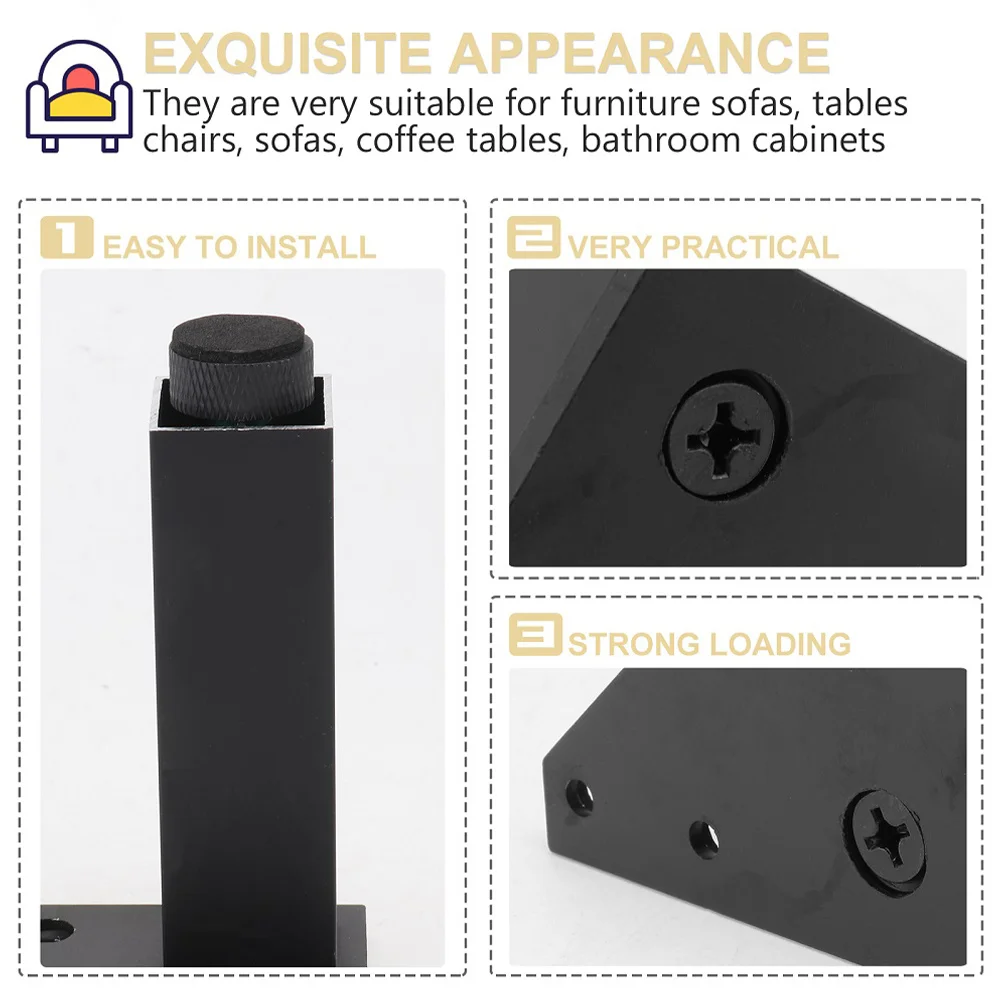 

4pcs Aluminum Alloy Cabinet Legs Adjustable Furniture Support Feet For Table Wardrobe Sofa Height Adjuster Non-Slip Floor