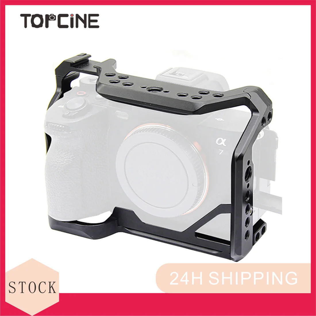 

Topcine Full Camera Cage for Sony A7M4/A7R5/A7R4A/A7R4/A7S3/A1/A9Ⅱ with 1/4 Inch 3/8 Screw Holes and Cold Shoe Mount