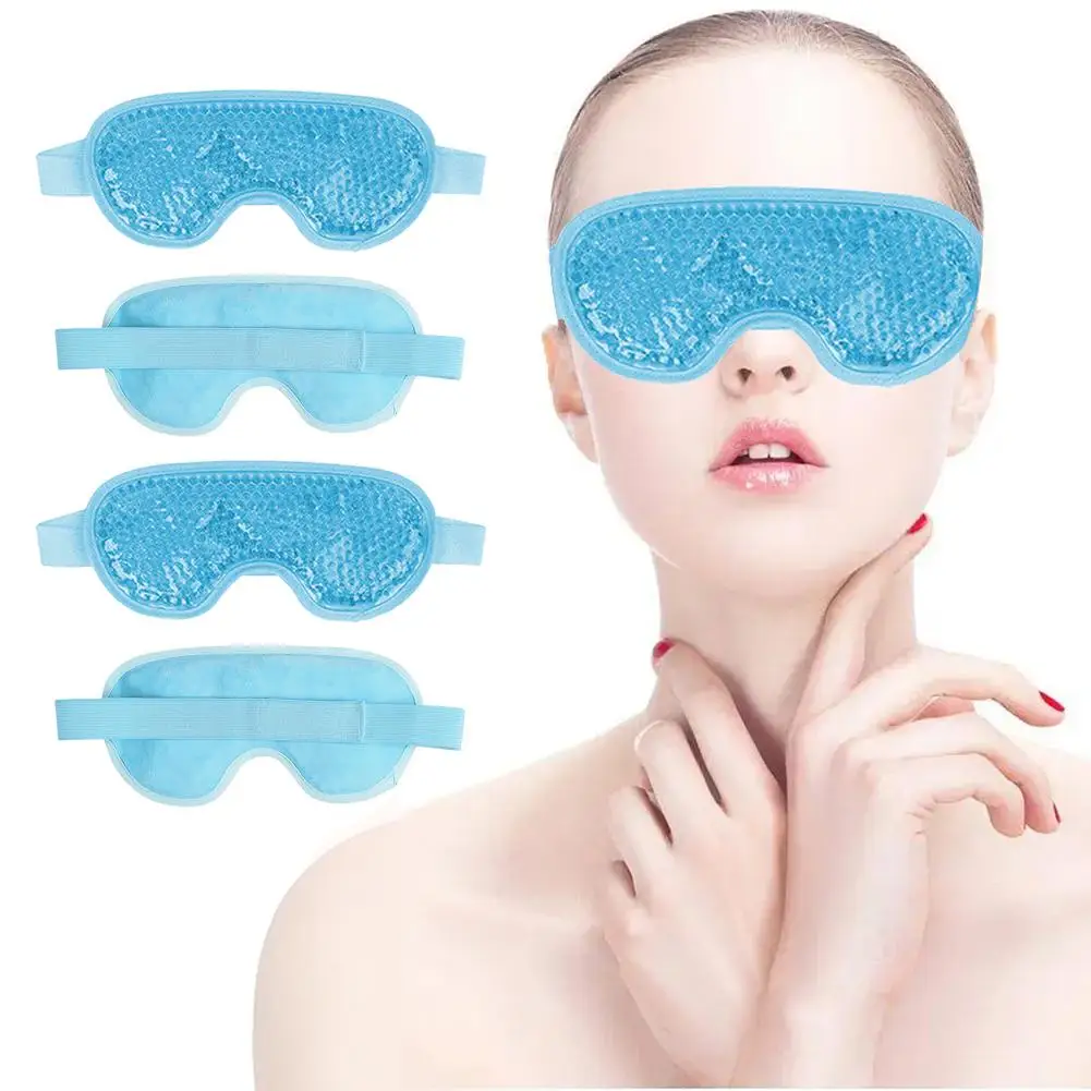 Gel Eye Mask com grânulos reutilizáveis, quente e frio calmante, compressão, cabeça, gelo Pack, óculos, beleza, rosto, dor, dormir, T1A5