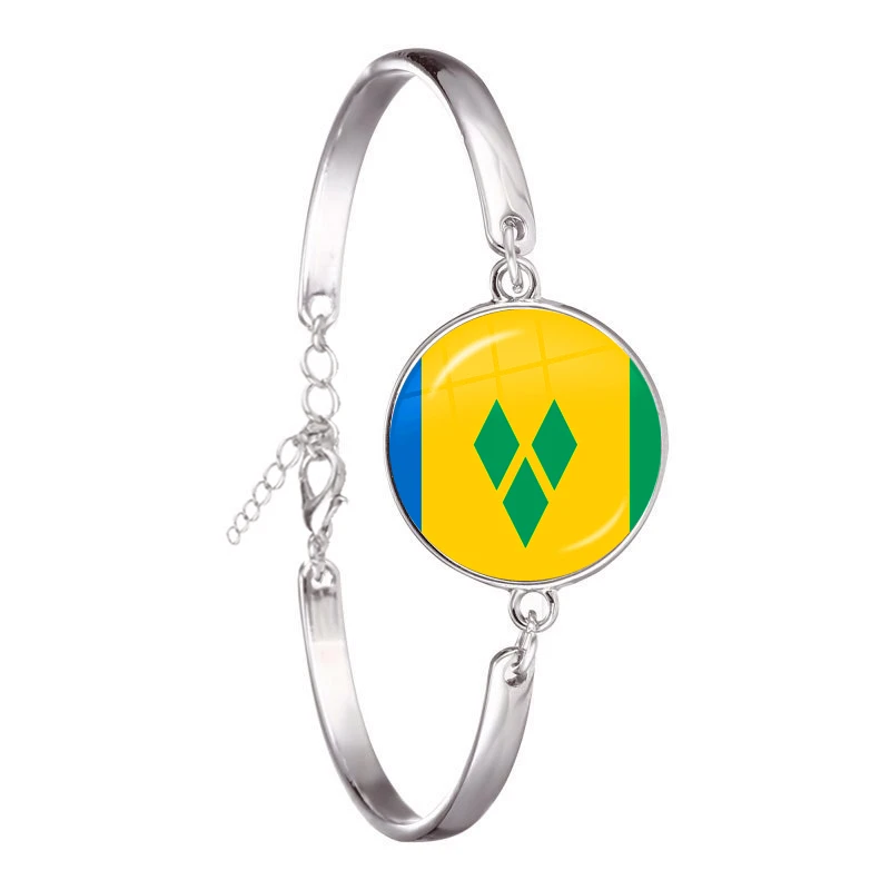The Commonwealth of Dominica,Saint Lucia,Saint Vincent and the Grenadines,Barbados,Grenada,Ecuador National Flag Chain Bracelet