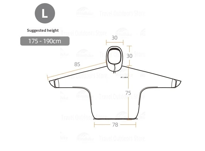 3F UL GEAR M/L Outdoor-Regenbekleidung, zweiteiliger Regenmantel und Regenhose aus Nylon zum Wandern, Radfahren, Offroad-Bergsteigen, regenfest – Detail 13