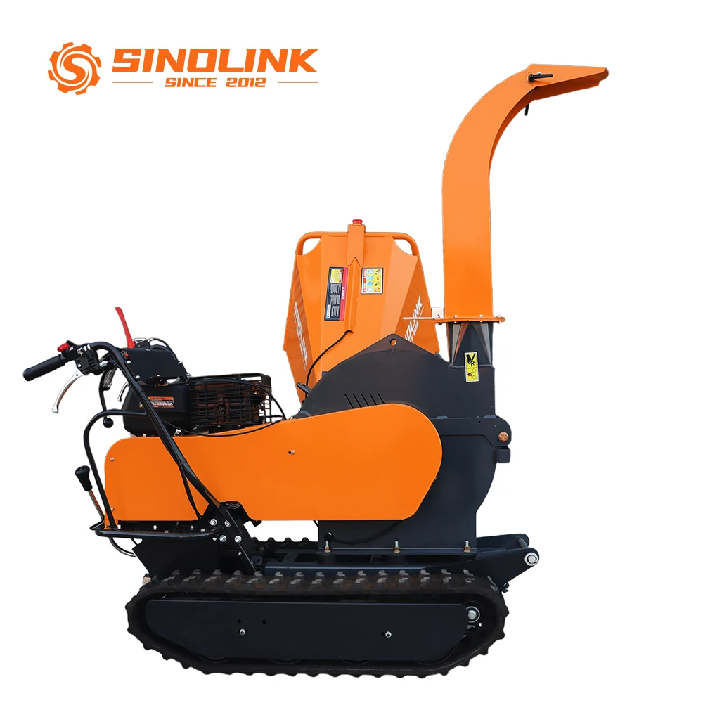 SINOLINK Crawler Chassis 15HP   Powered Wood Chipper-Engine Bearing 1 Year Warranty All-Terrain High Passability No Road