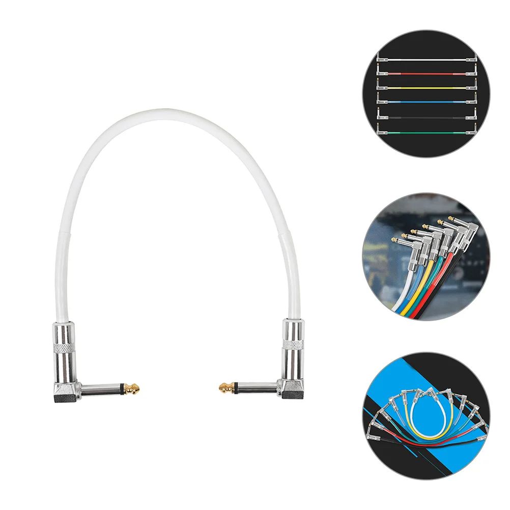 

6.35mm Electric Guitar Patch Cables 30cm Copper Core Low Noise Durable PVC Simple Design Versatile Application Audio Line Pedals