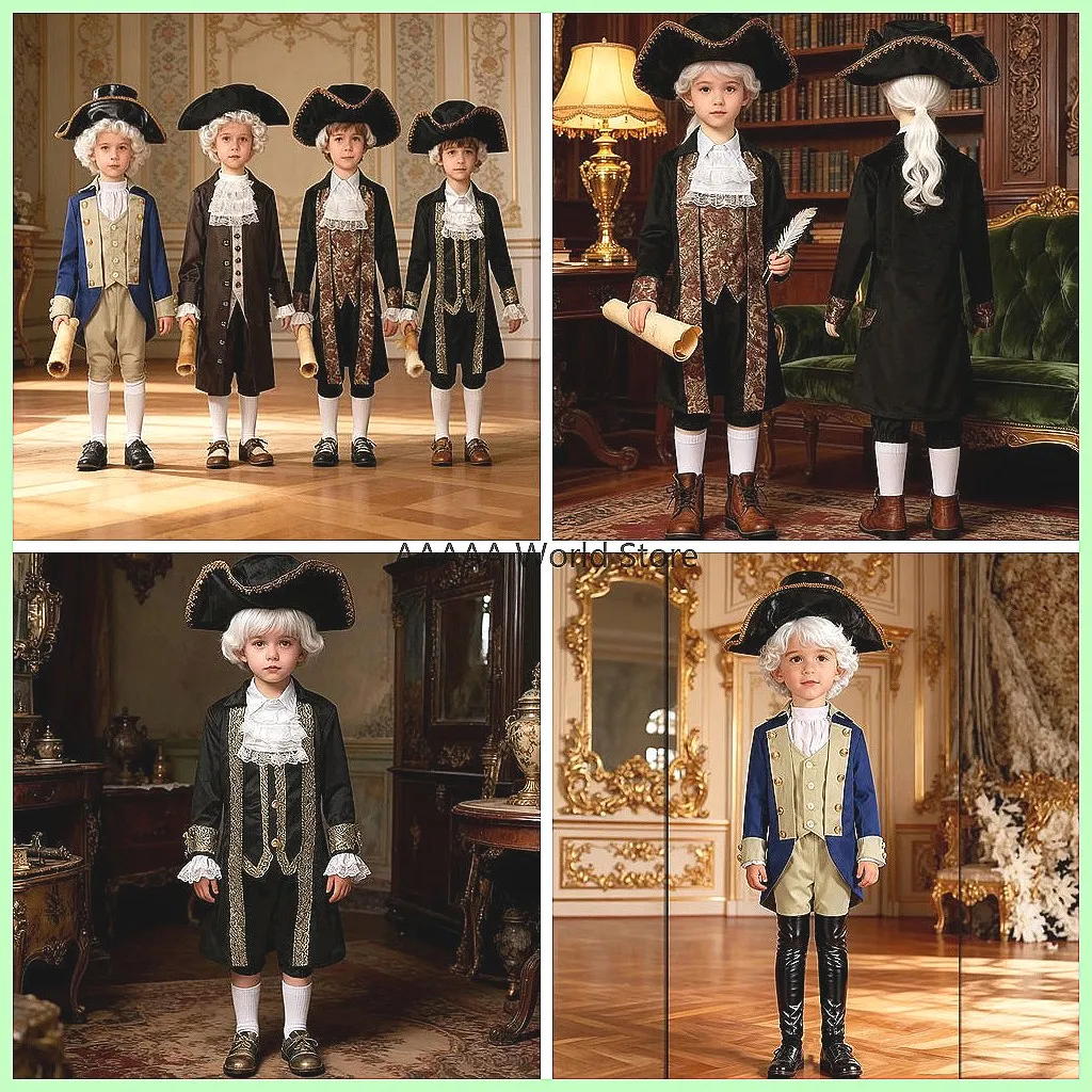 

Halloween George Washington Costume for Kids, Presidential Pirate Cosplay Outfit