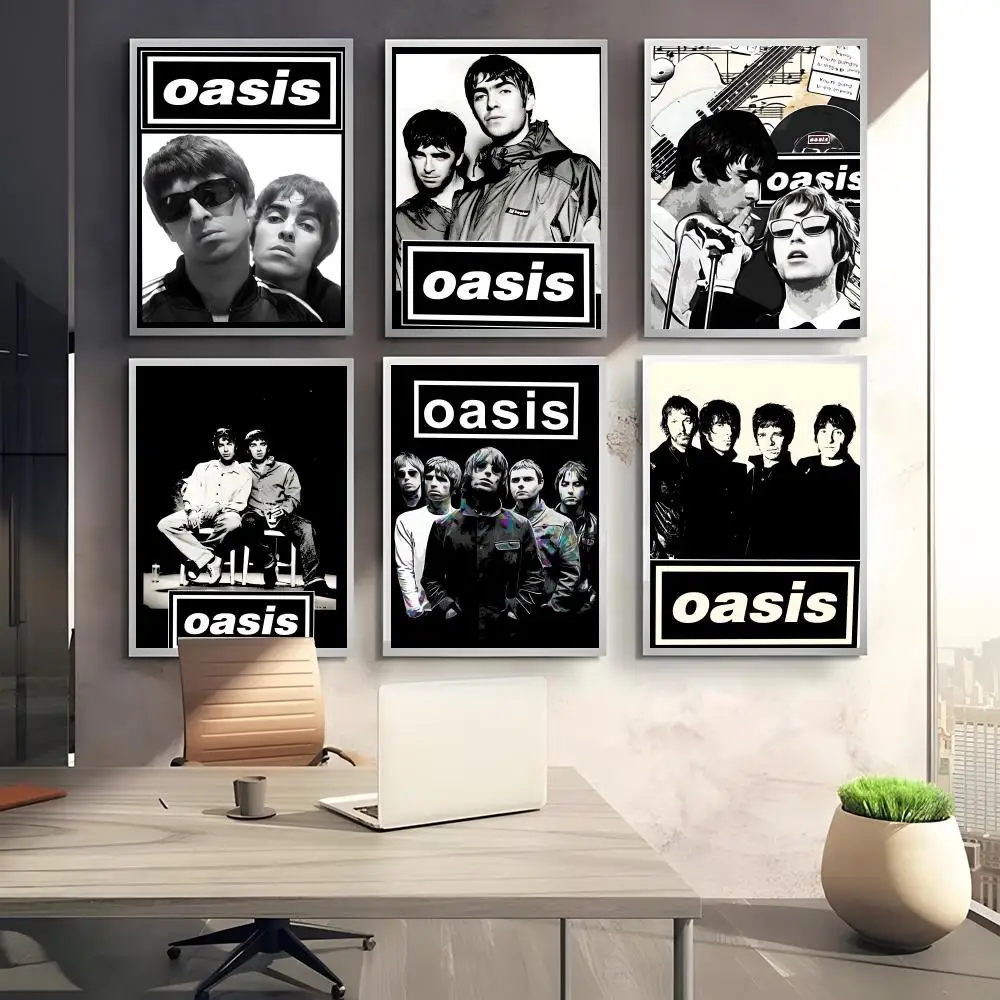 Band O-Oasis Classics Poster Perfect Sticker Self Adhesive Art Designed for Home Dining Office Spaces