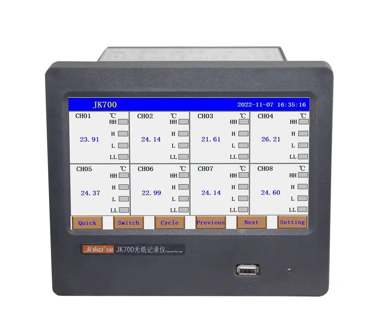 

JK700-24 Paperless Recorder High Precision Data Logger Industrial Data Recorder