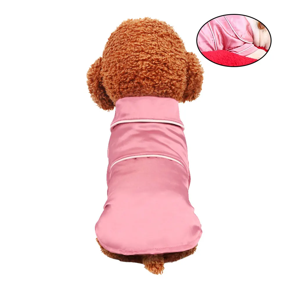 

Pet Cotton Clothes Dog Pajamas Short Sleeve Sleepwear Fashionable Stripe Design Easy on Off Pink M Pet Clothes