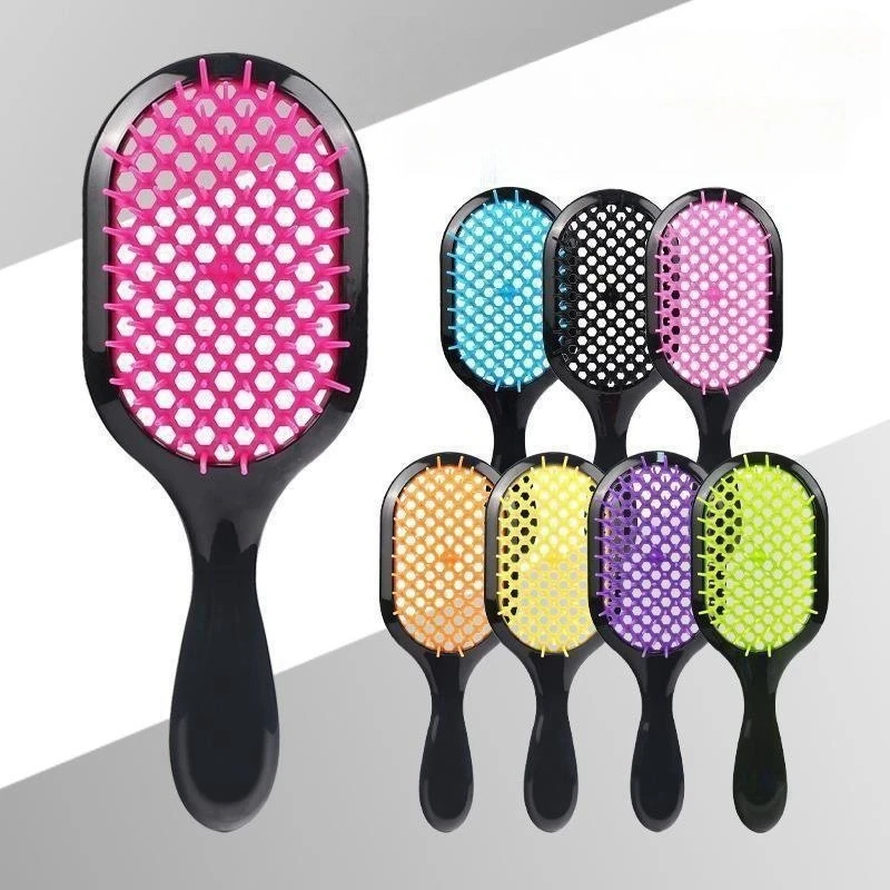 

Полая щетка для волос без завязок, антистатическая расческа для волос, массажная расческа для сухих и влажных волос, подходит для стиля парикмахерской