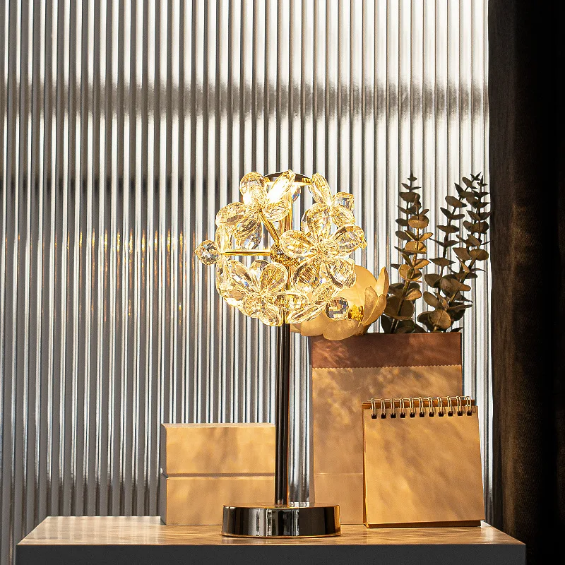 Nice Modern ห้องนอนโคมไฟข้างเตียง Creative ตกแต่ง Dandelion คริสตัลไฟกลางคืน