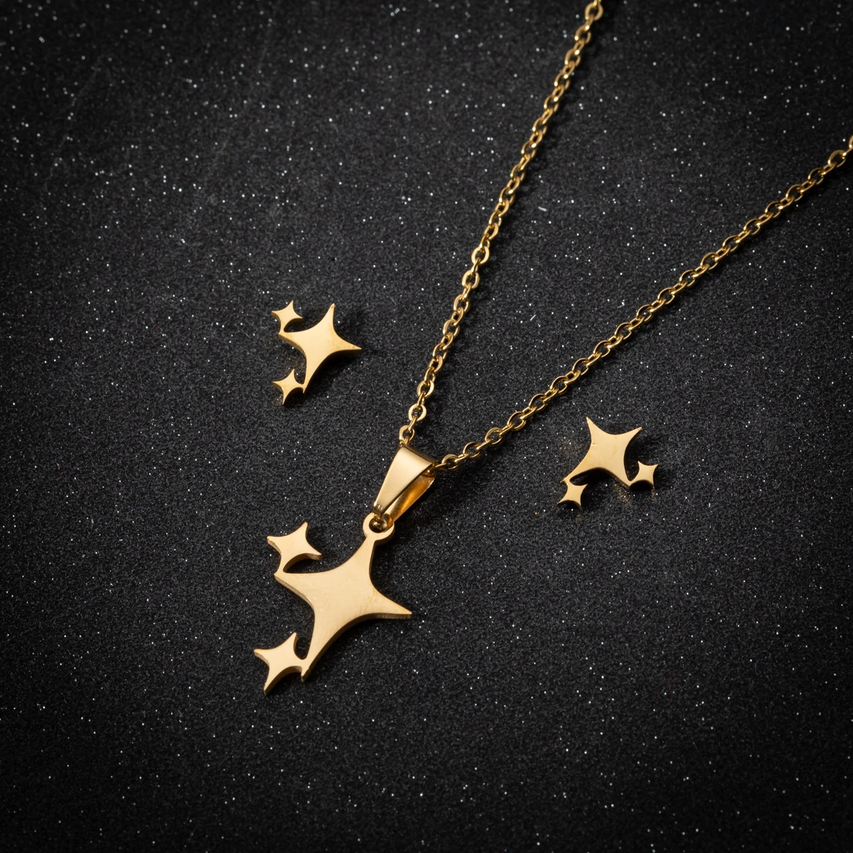 Fashion Tiny Star Moon Jewelry Accessories Set For Women Tragus Piercing Stainless Steel Necklace Romantic Gifts Joyas Mujer