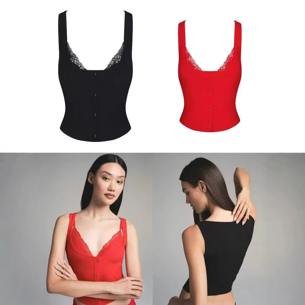 

Сексуальная пикантная девушка, кружевная лоскутная майка Csole, верхняя одежда IAMUBABA, Новое поступление, хлопковый материал, облегающий крой Fem Faion