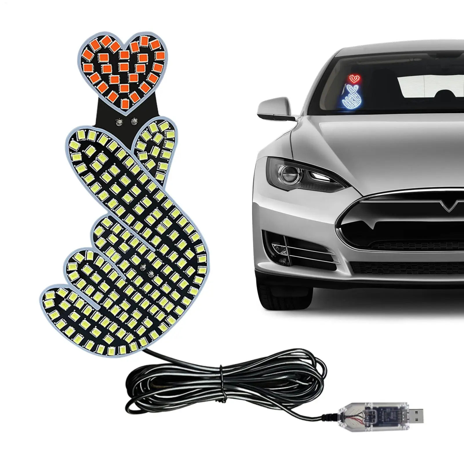 

Сердце автомобильные аксессуары Plug In динамическое окружающее освещение автомобильные украшения для лобового стекла грузовика окно двери ночь Валентина женщины