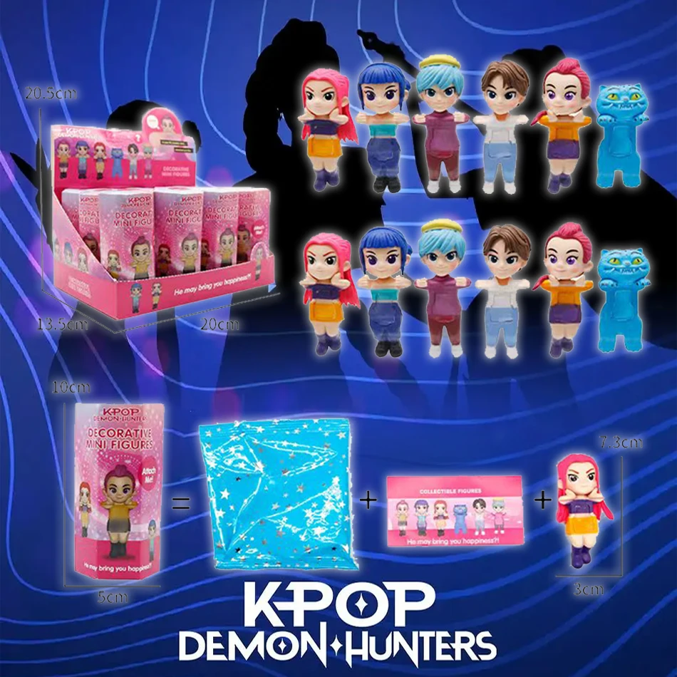 Anime Kpop Demon Hunters figura serie caja ciega PVC dibujos animados Mini modelo juguetes muñeca escritorio decorativo chico regalo sorpresa de Navidad