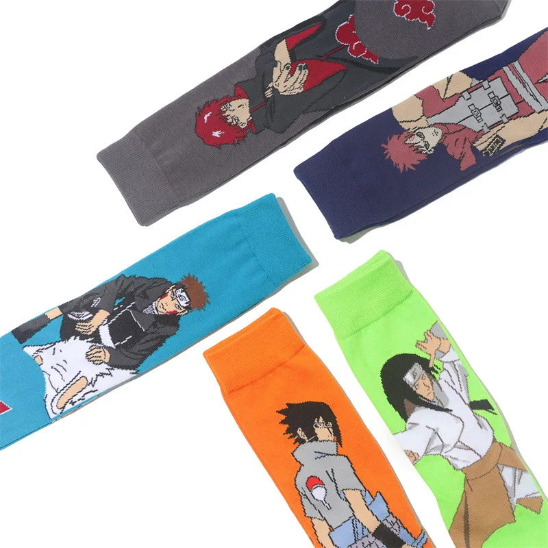 Bandai Naruto Series ถุงเท้าผู้ชายการ์ตูน Naruto Tube ถุงเท้าผ้าฝ้าย