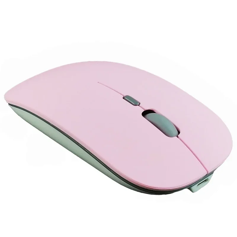 

1600 DPI Mini 2.4G Wireless Mouse + Bluetooth 5.0 Two- Mode Mouse Ultra-thin Silent Mouse Purple Pink White Gaming Mouse